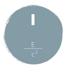 a circle with roman numeral one and formula e over c squared.